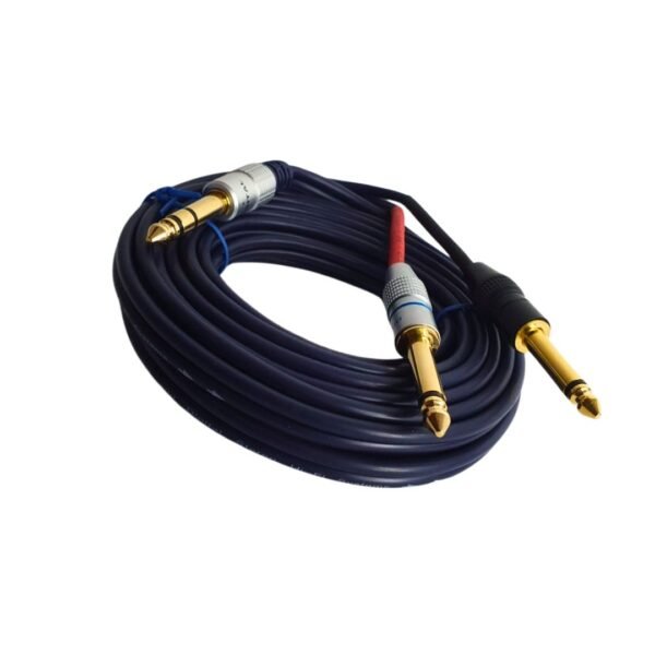 CABLE DE 2 PLUG 1/4 MONOFONICO A 1 PLUG 1/4 STEREO, DE 3.6 MTS